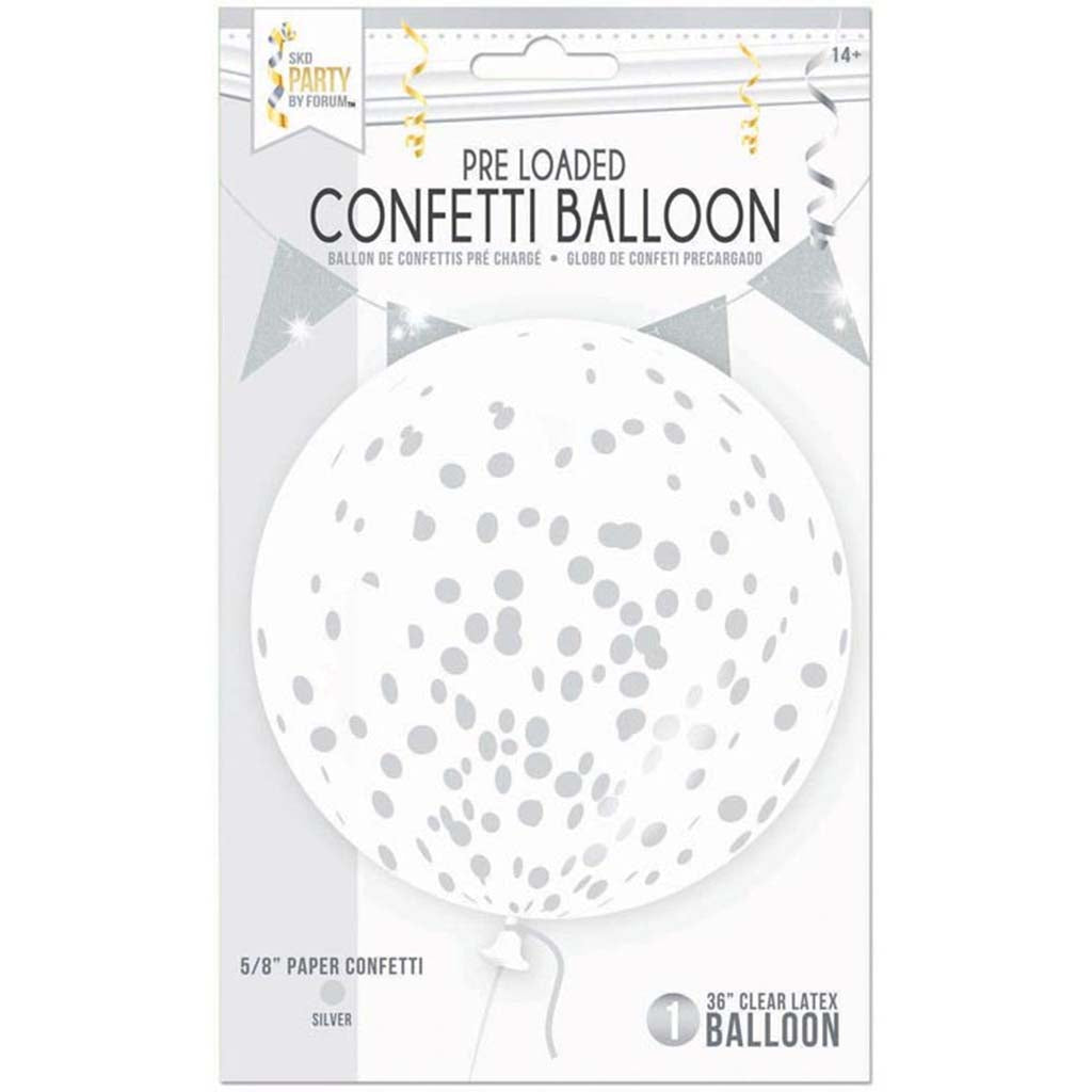 Clear Confetti Balloon 36in