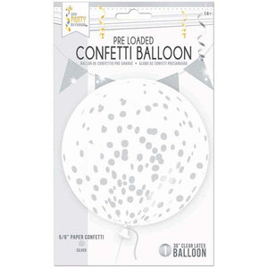 Clear Confetti Balloon 36in