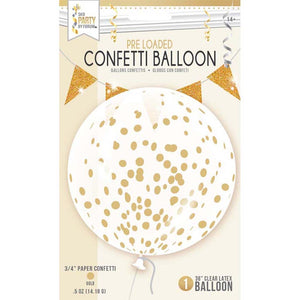 Clear Confetti Balloon 36in