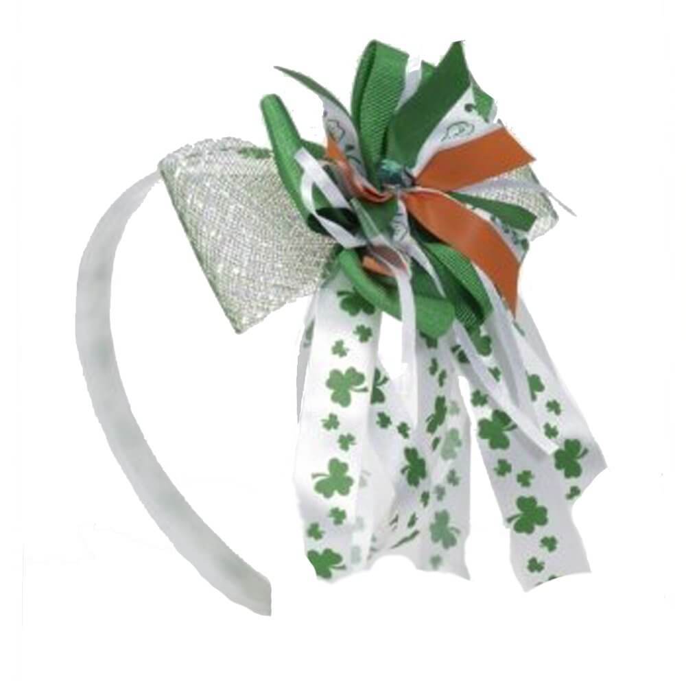 St.Patrick&#39;s Ribbon Bow Headband