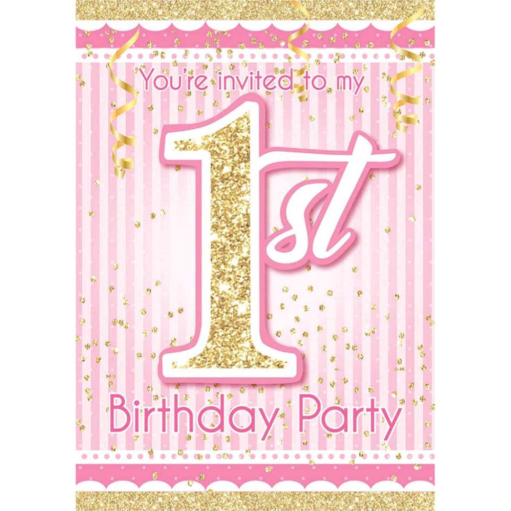 Happy 1st Birthday Girl Invitations