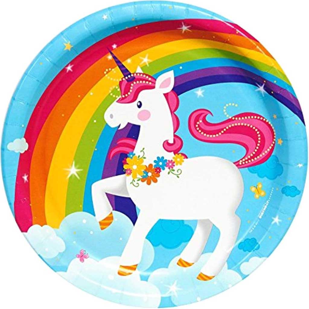 Fairytale Unicorn Rainbow Dinner Plates