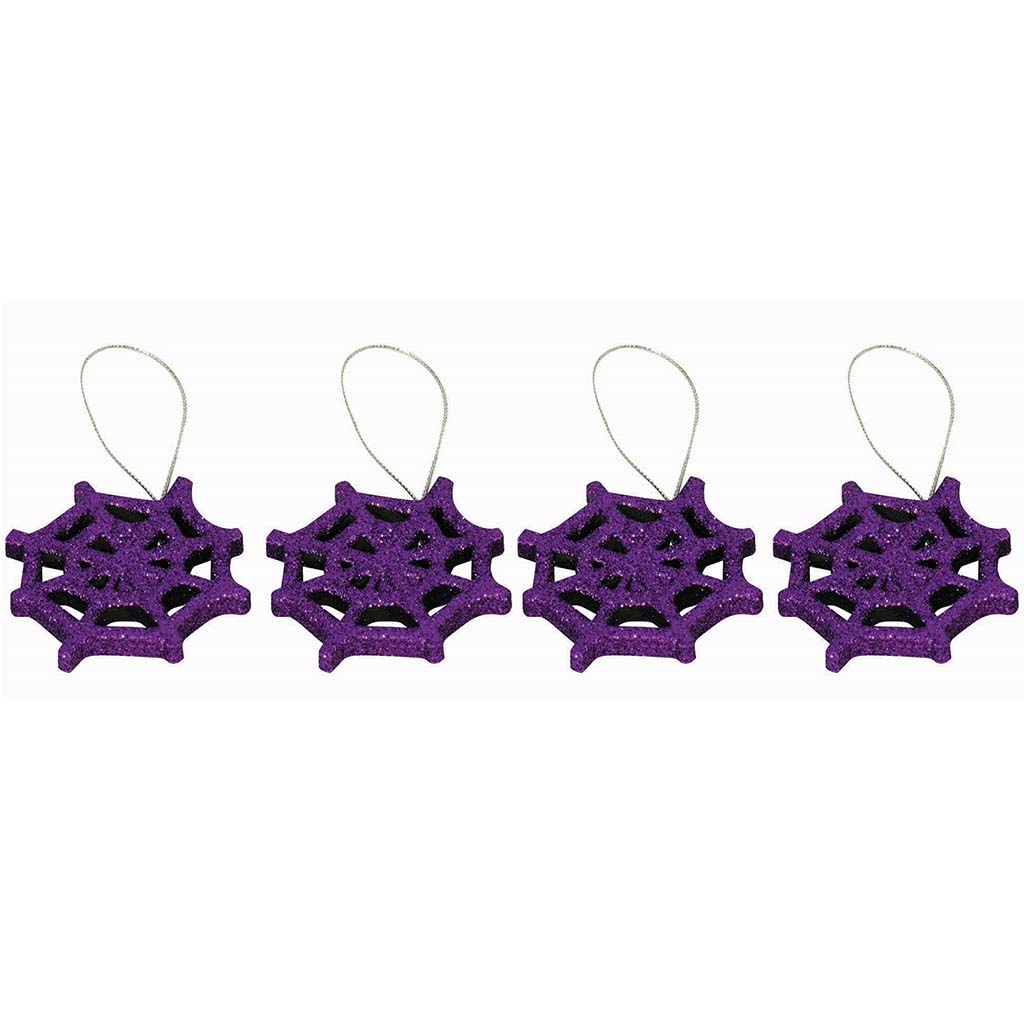 Glitter Spider Web Ornaments