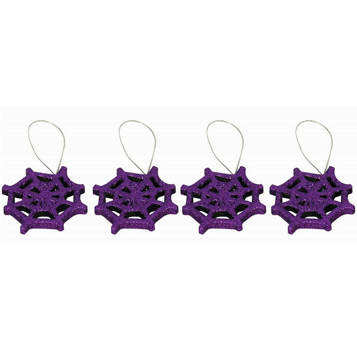 Glitter Spider Web Ornaments