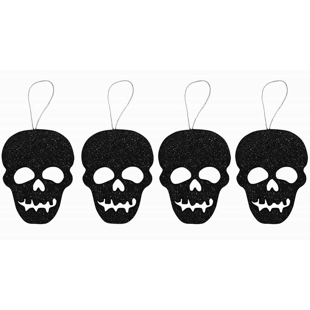 Glitter Skull Ornaments