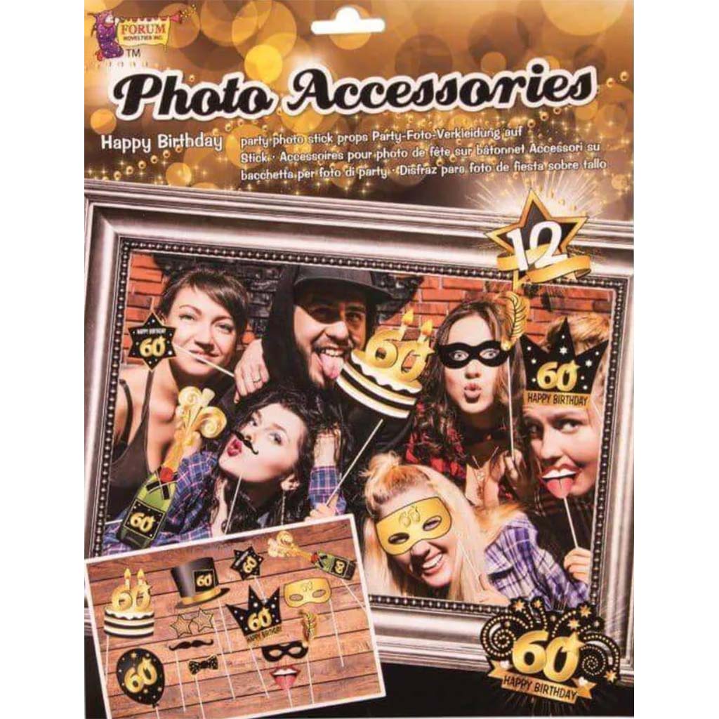 Birthday 60th Photo Booth Accessories