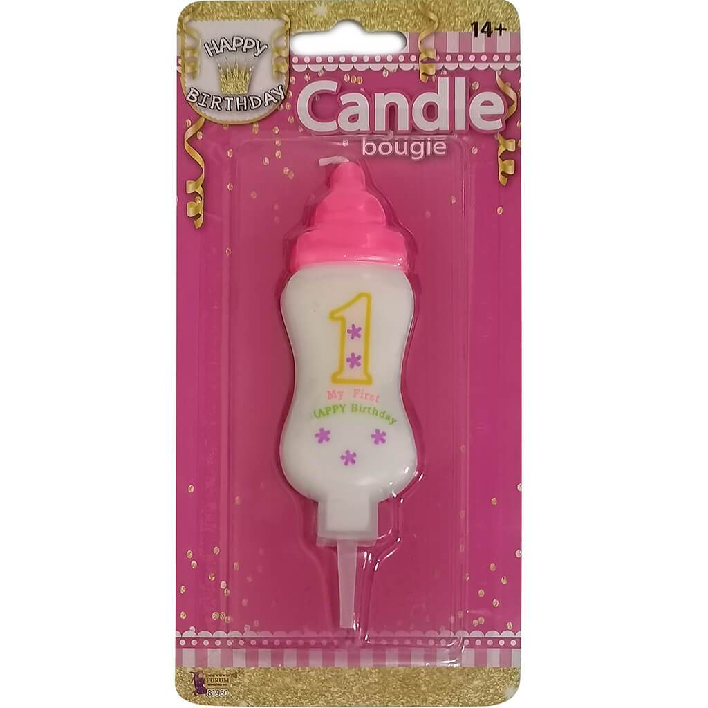 Baby Bottle Candle Pink