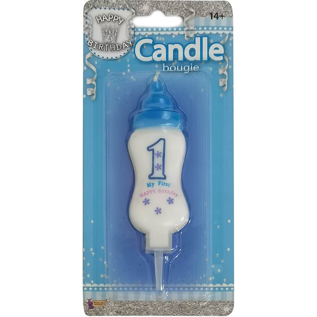 Baby Bottle Candle Blue