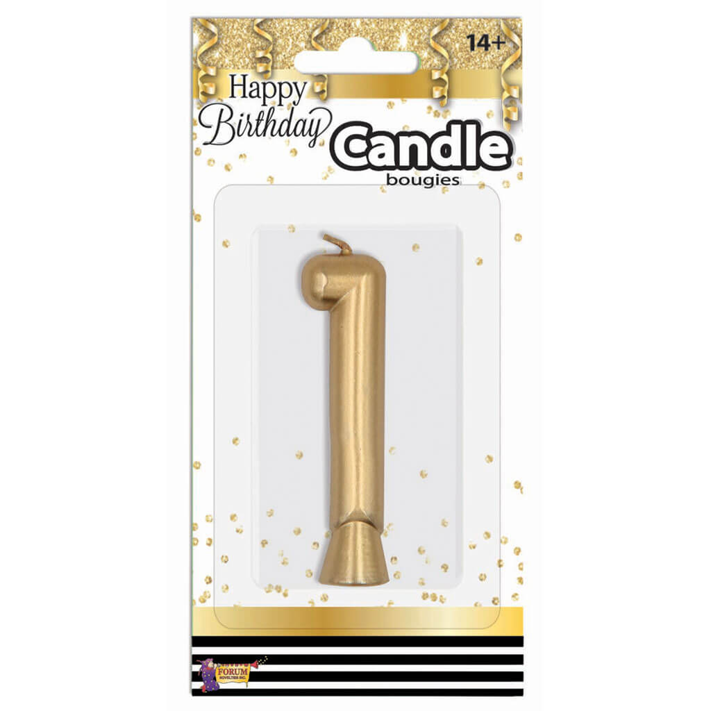 Number Candle Gold Metallic-1