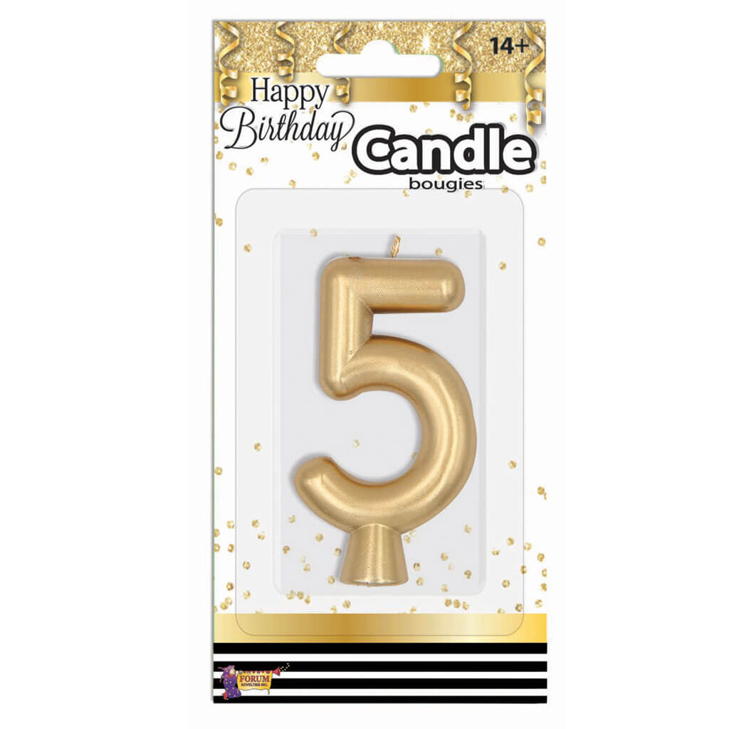 NUMBER CANDLE GOLD METALLIC-5