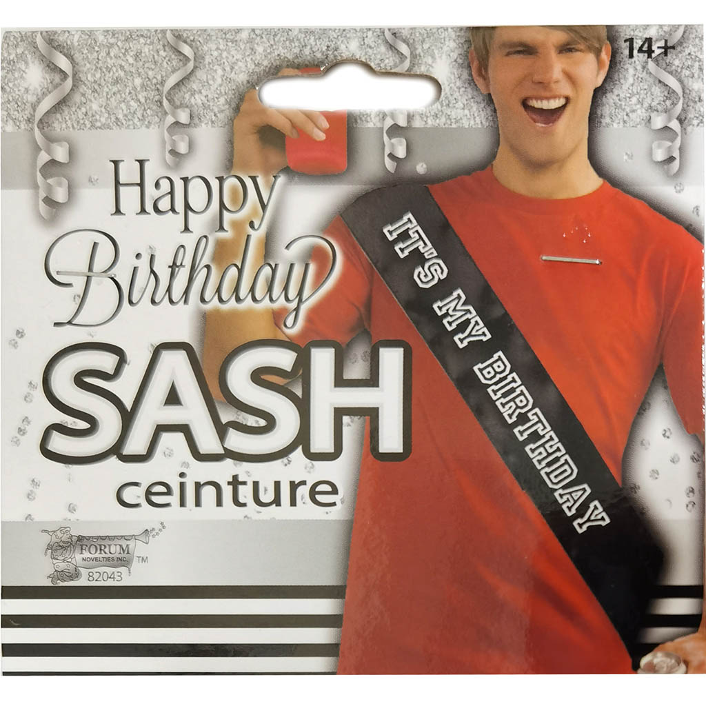 It's my Birthday Sash Black Male