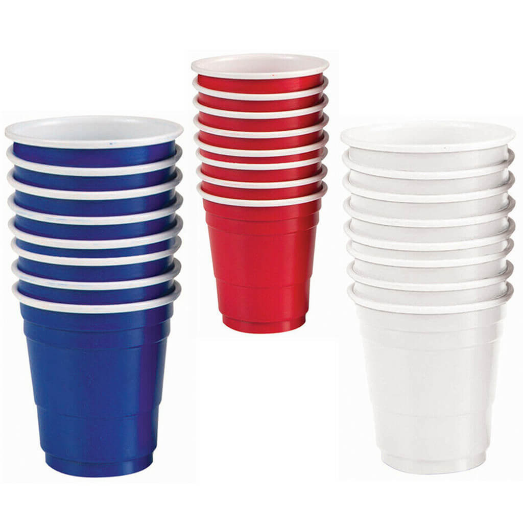 Non Printed Cups Red/White/Blue