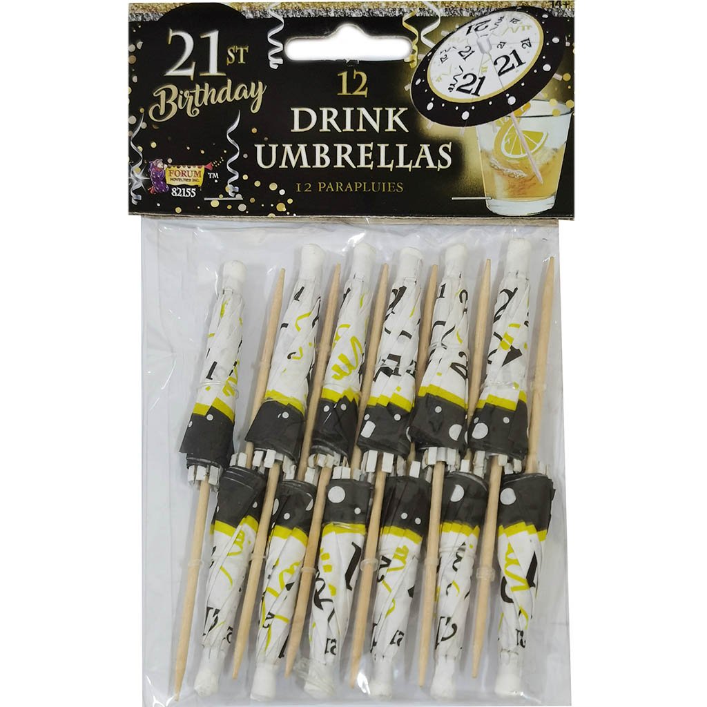 Drink Umbrellas Happy Birthday 21