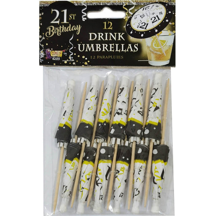 Drink Umbrellas Happy Birthday 21