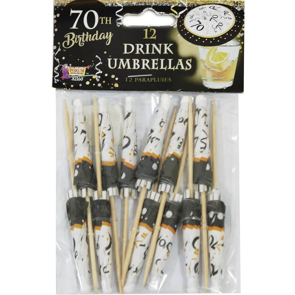 Drink Umbrellas Happy Birthday 70