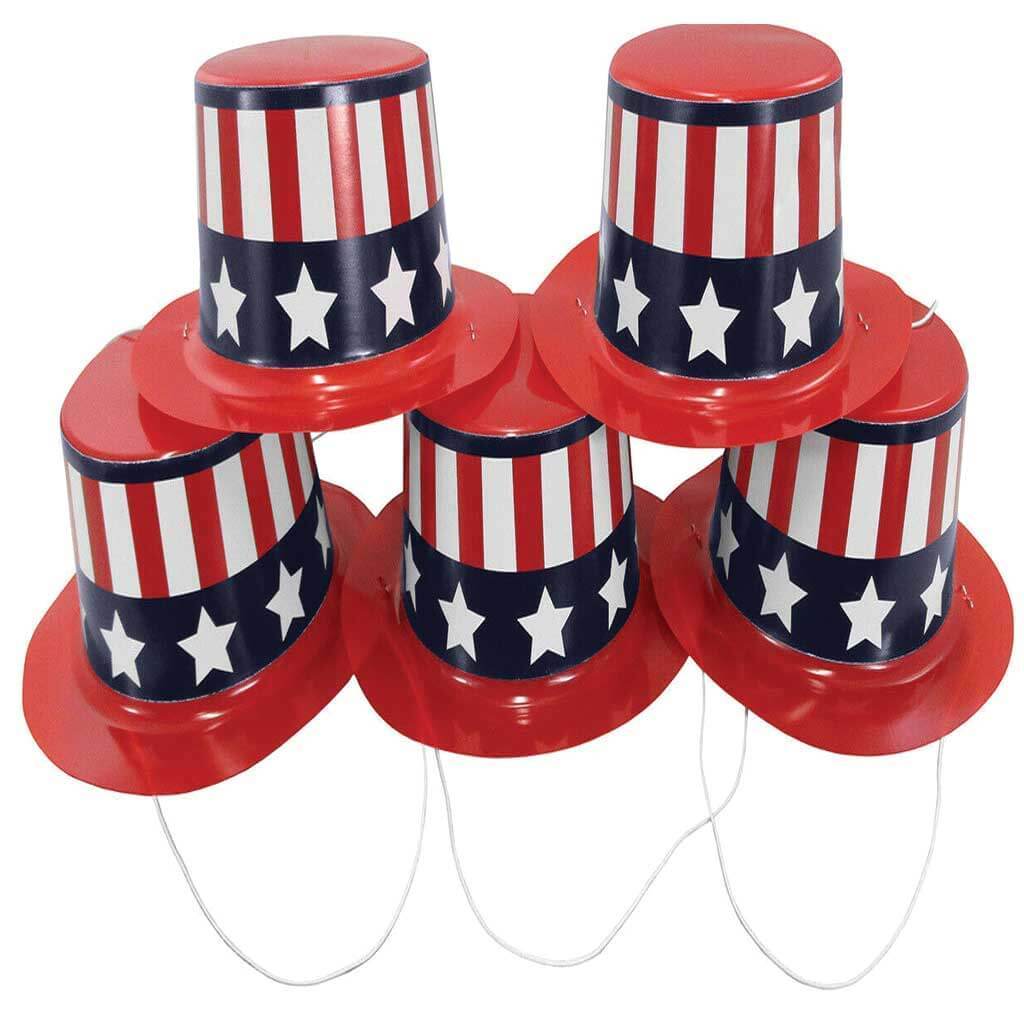 Mini Patriotic Top Hats 5 Pack