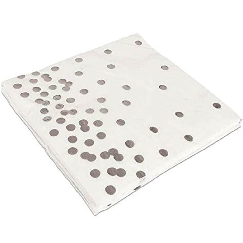 Silver Dot Paper Luncheon Napkins