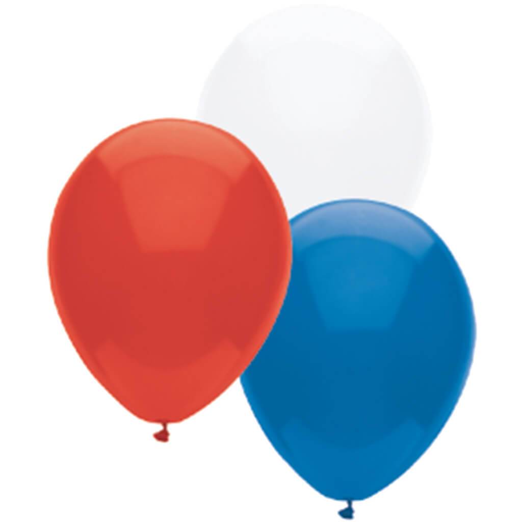 Latex Balloons Patriotic Assorted 15ct, 12in