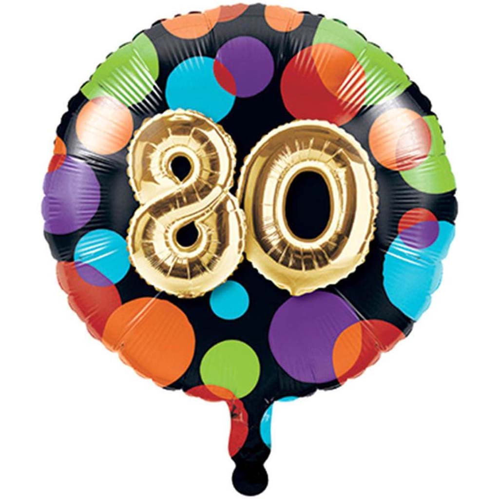 80th Balloon Birthday Metallic Balloon 18in