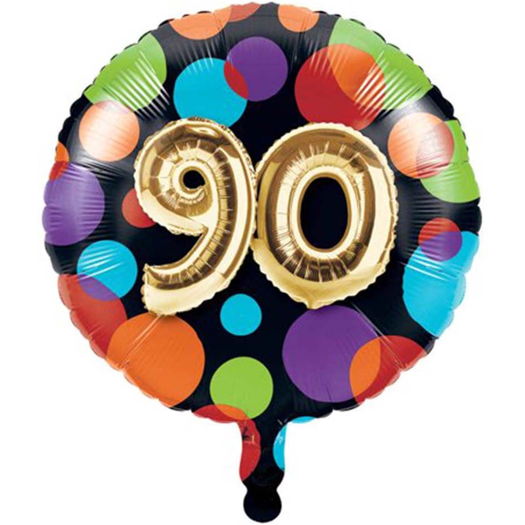 90th Balloon Birthday Metallic Balloon 18in