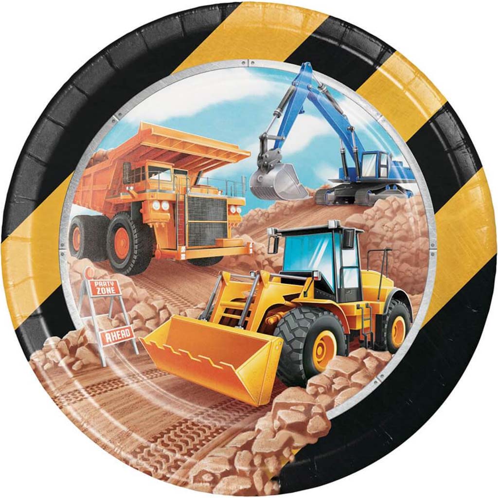 Big Dig Construction Paper Dinner Plates 9in 8ct