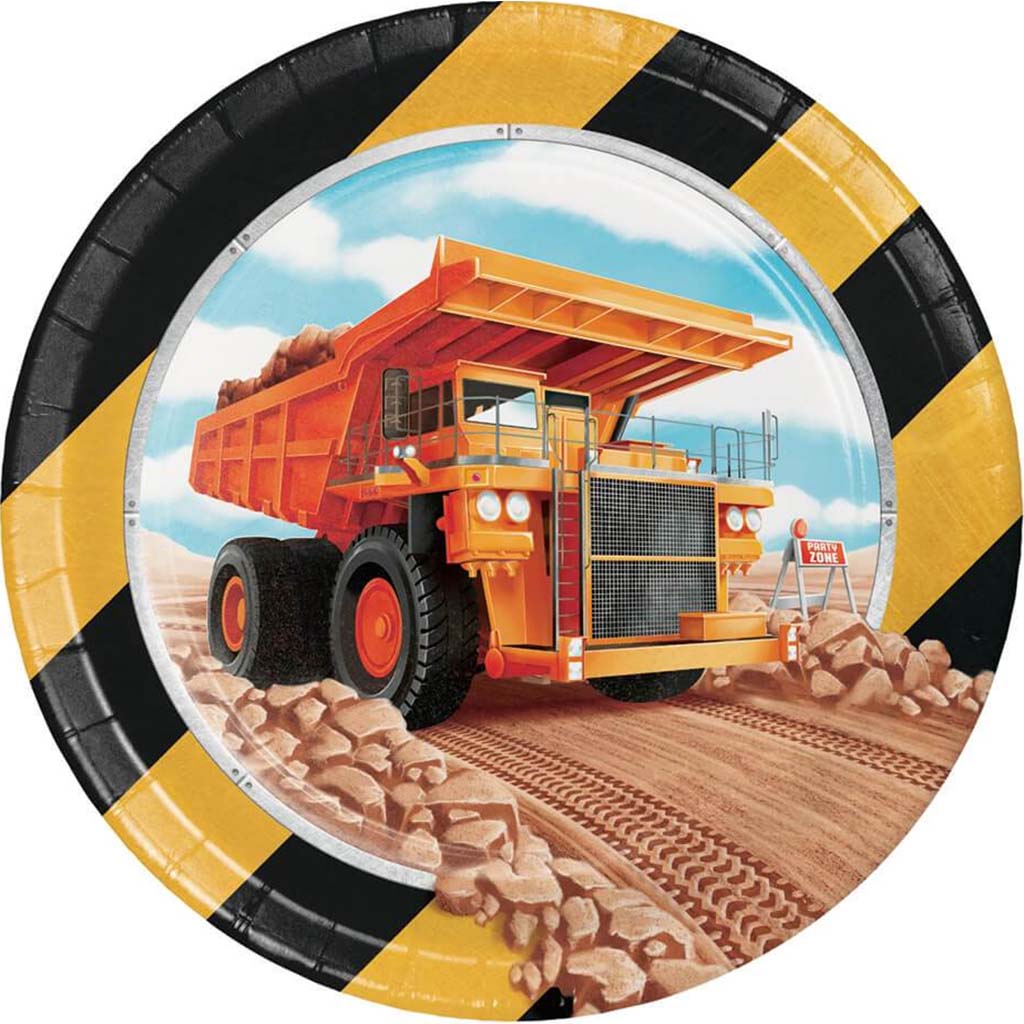 Big Dig Construction Paper Dessert Plates 7in 8ct