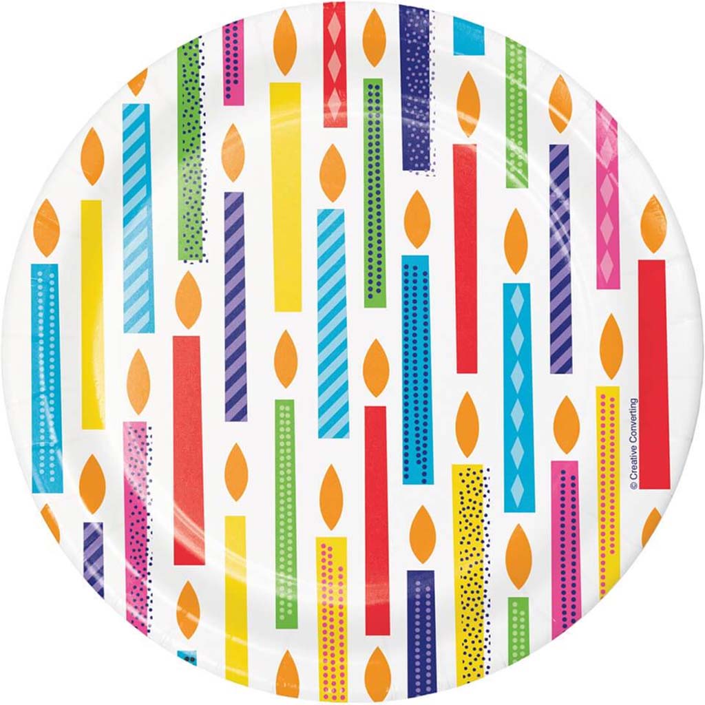 Bright Birthday Paper Dessert Plates 7in 8ct