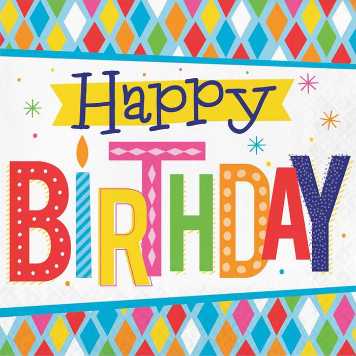 Bright Birthday Luncheon Napkins 2ply 16ct