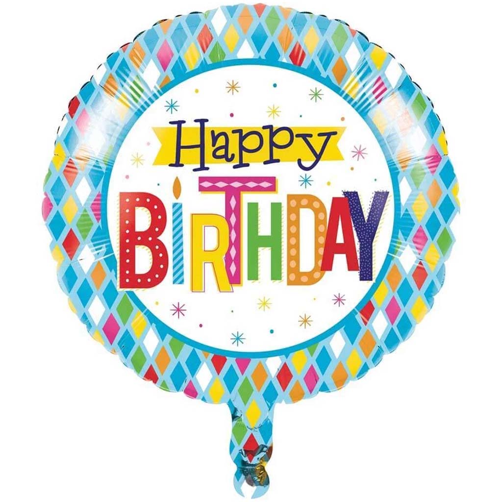 Bright Birthday Mylar Balloon 18in