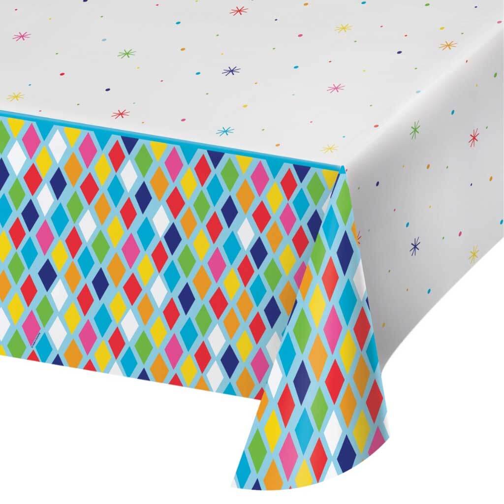 Bright Birthday Plastic Plastic Tablecover 54inx102in