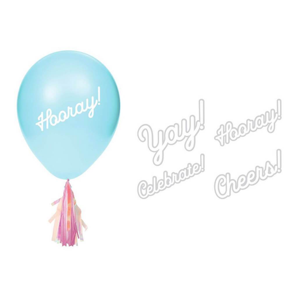 Iridescent Party Balloon Stickers &amp; Tassels 8ct