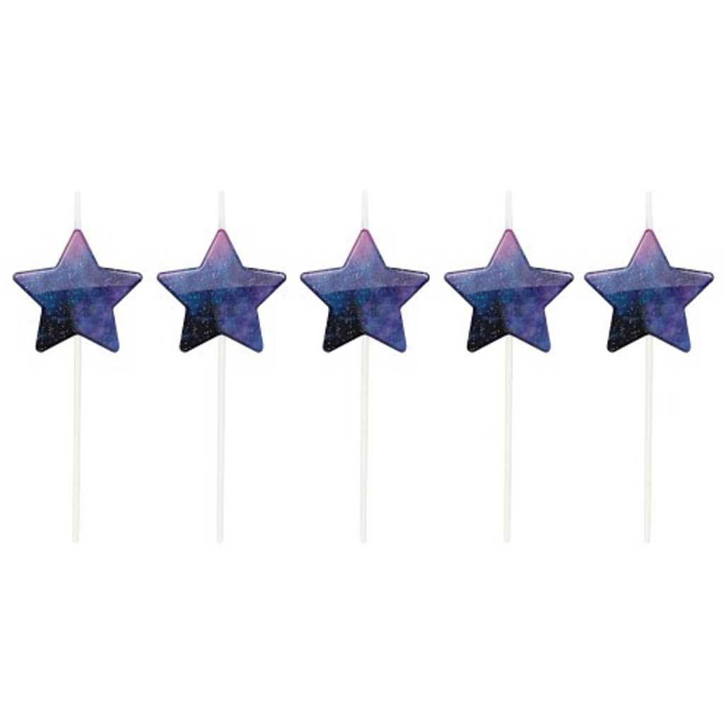 Galaxy Stars Pick Candles 5ct