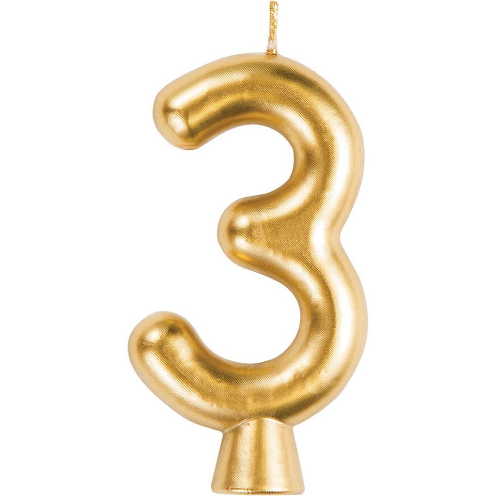 Gold Number Candle