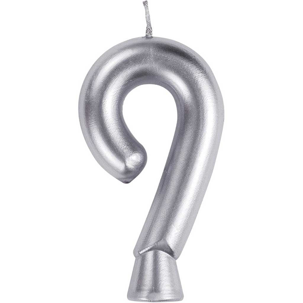 Silver Number Candle