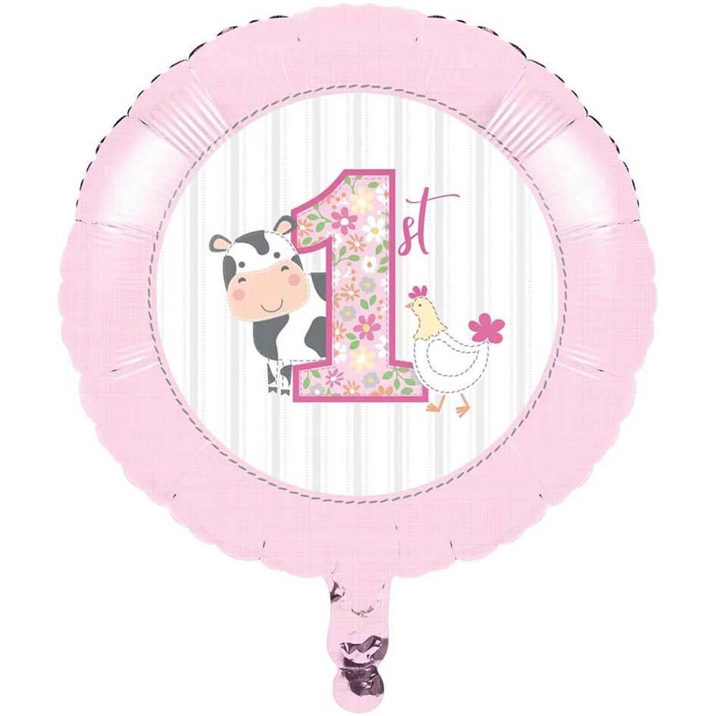 Farmhouse Birthday Pink Mylar Balloon 18in