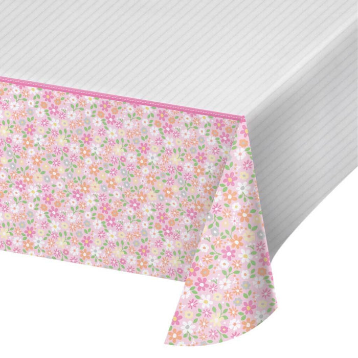 Farmhouse Birthday Pink Plastic Plastic Tablecover 54inx102in