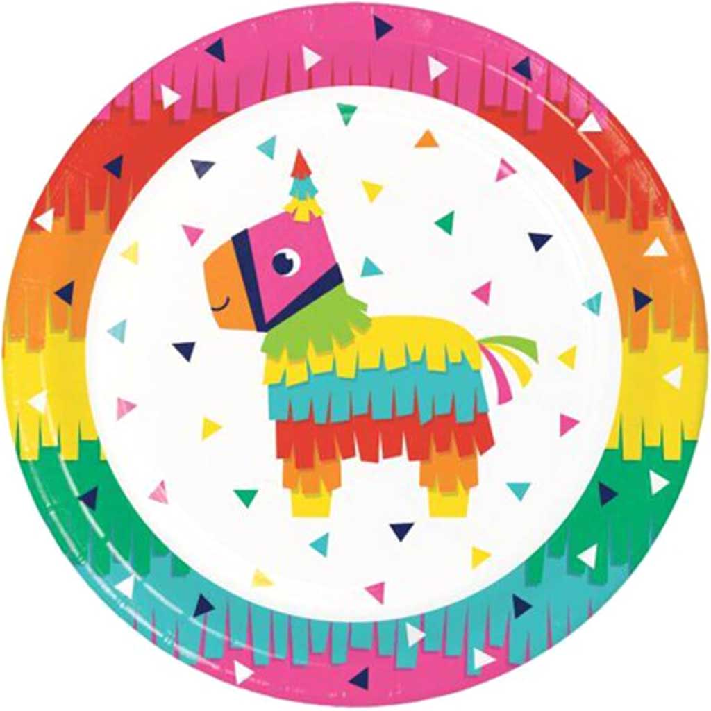 Fiesta Fun Paper Dinner Plates 9in 8ct