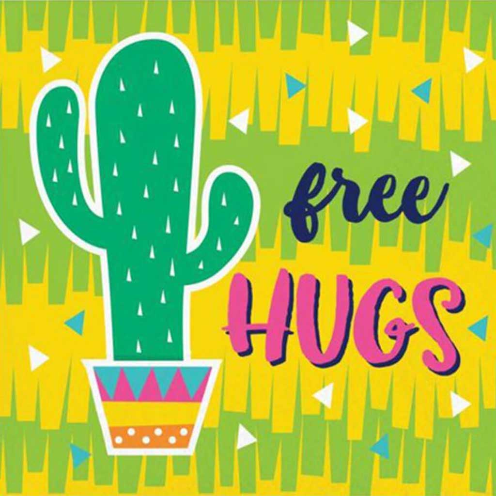 Fiesta Fun Beverage Napkins Free Hugs 2ply 16ct