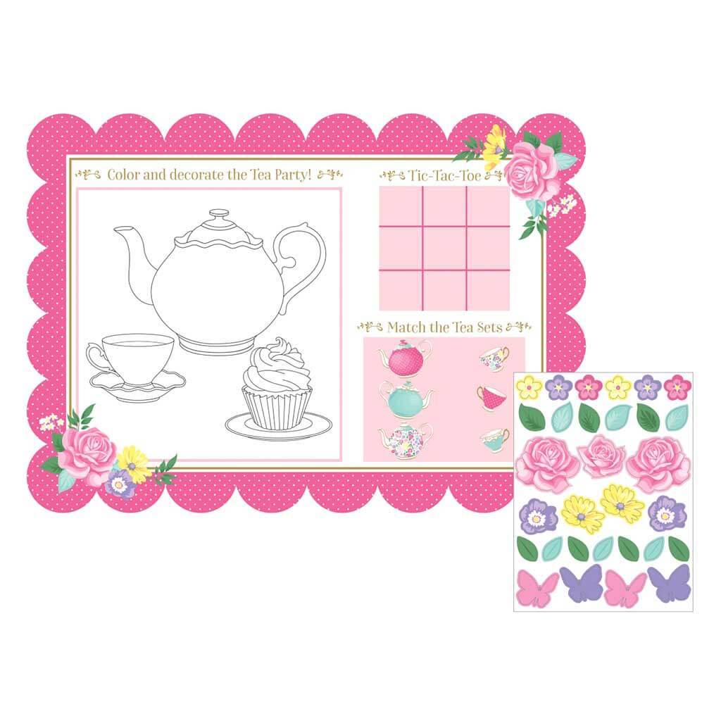 Floral Tea Party Activity Placemats