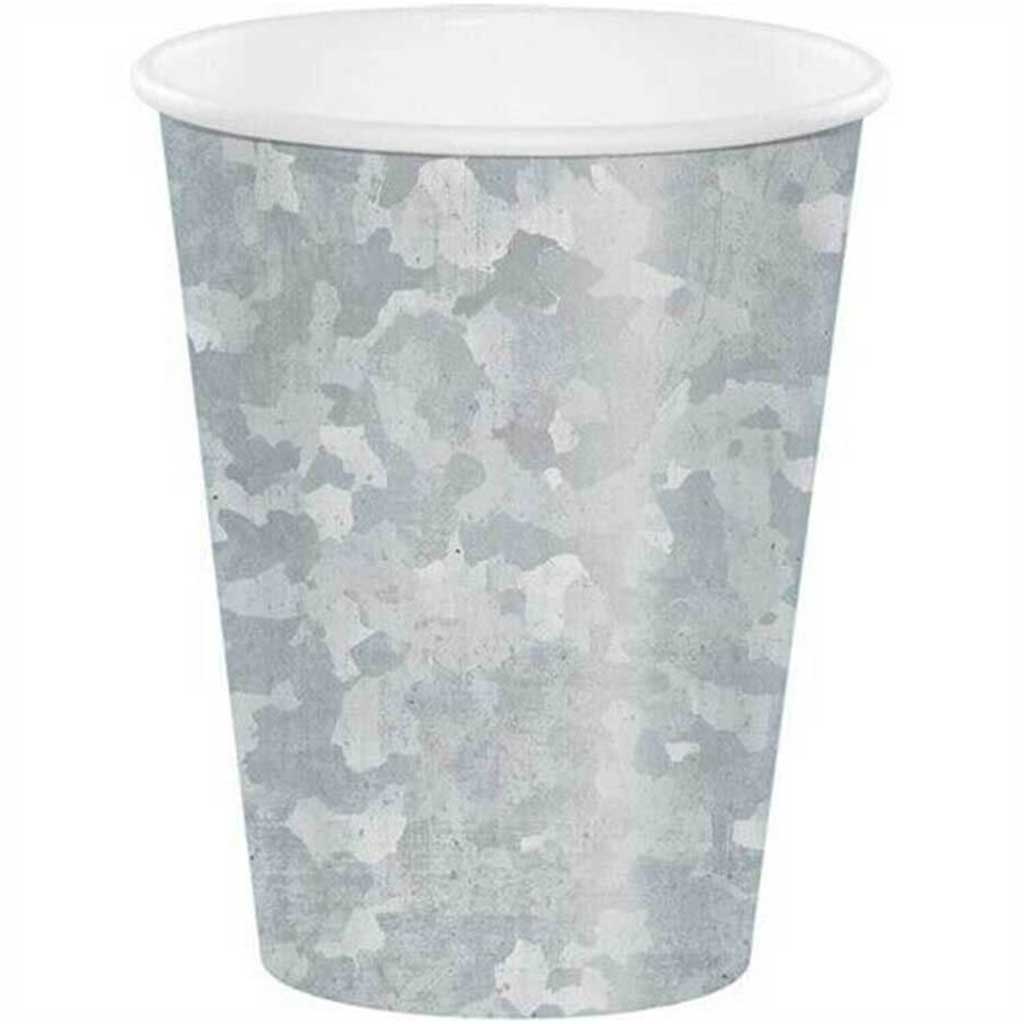 Galvanized Hot/Cold Cups 12oz 8ct