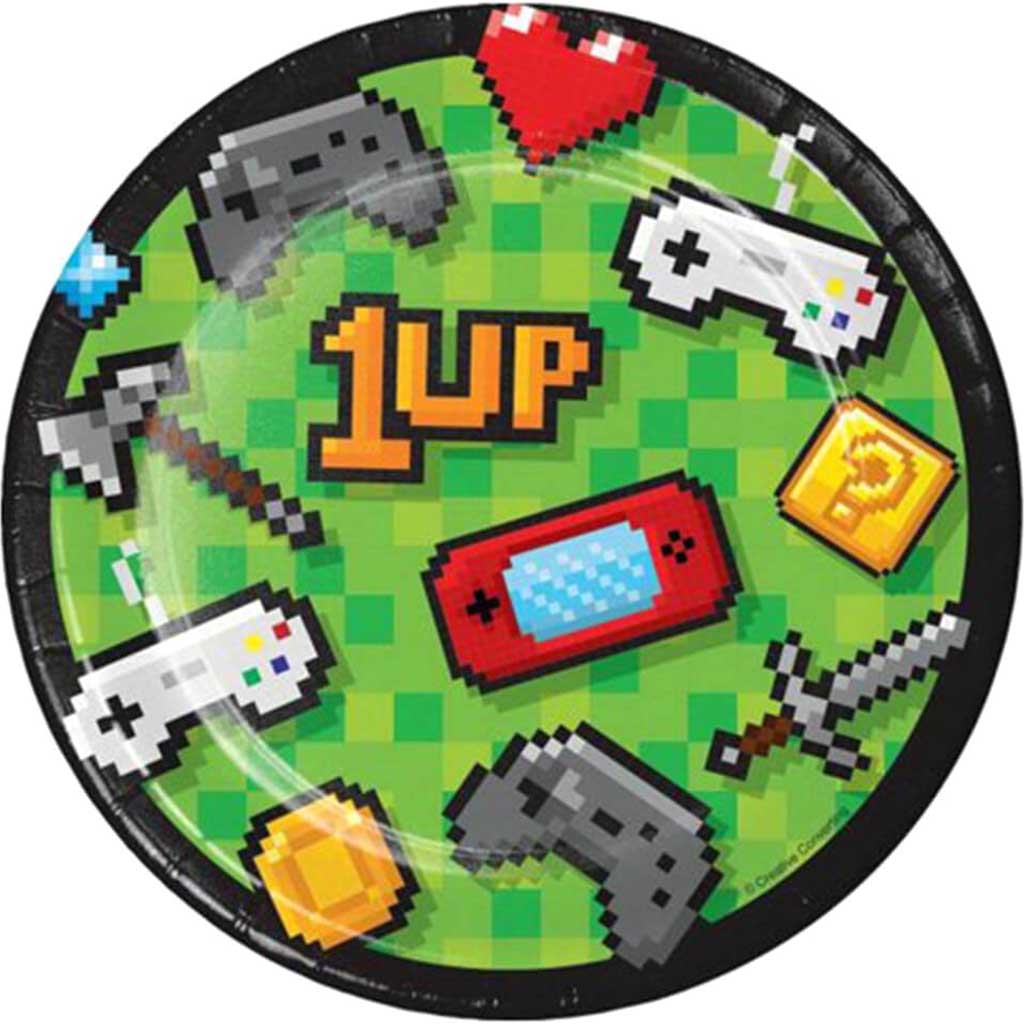 Gaming Party Party Paper Dessert Plates 7in 8ct