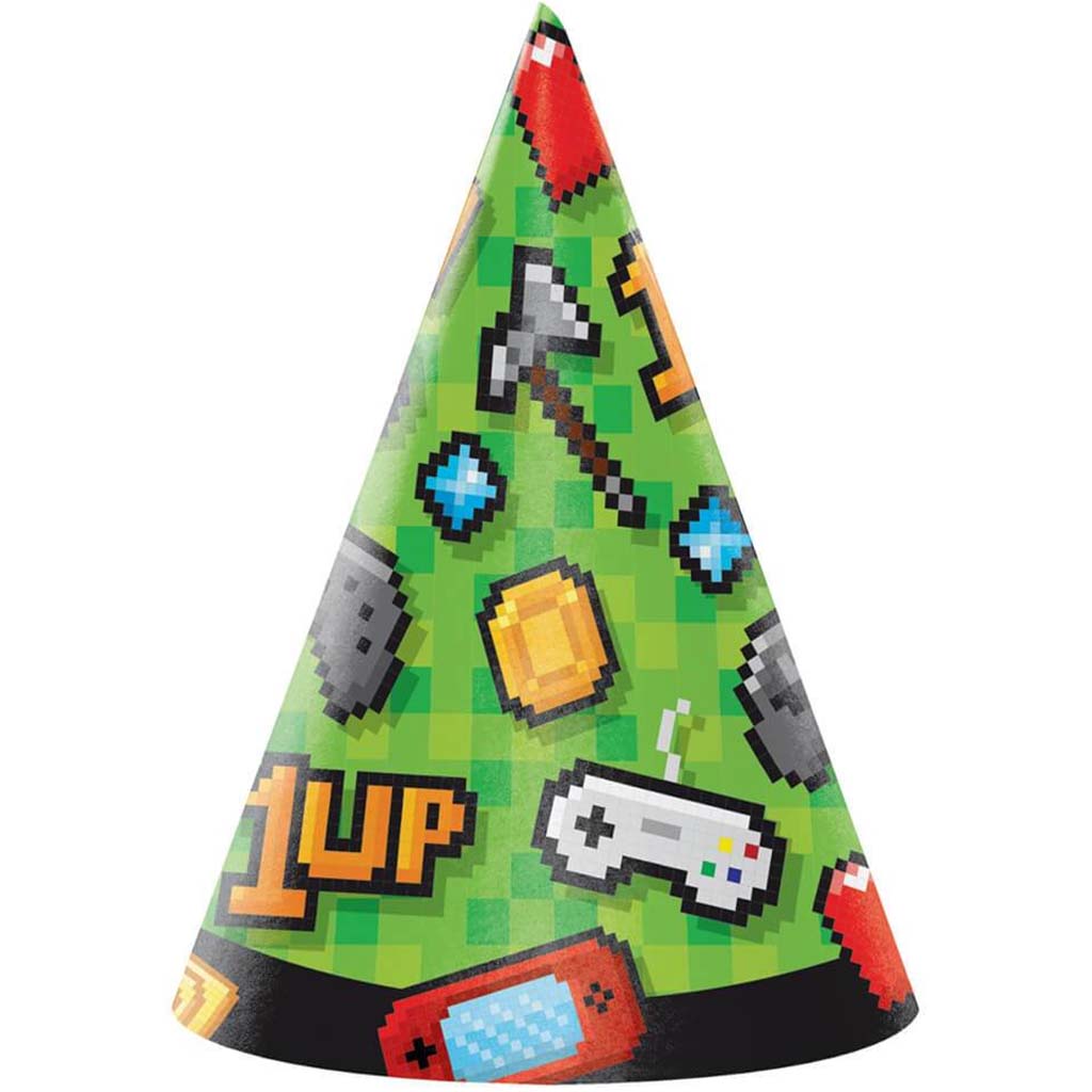 Gaming Party Party Hats 8ct