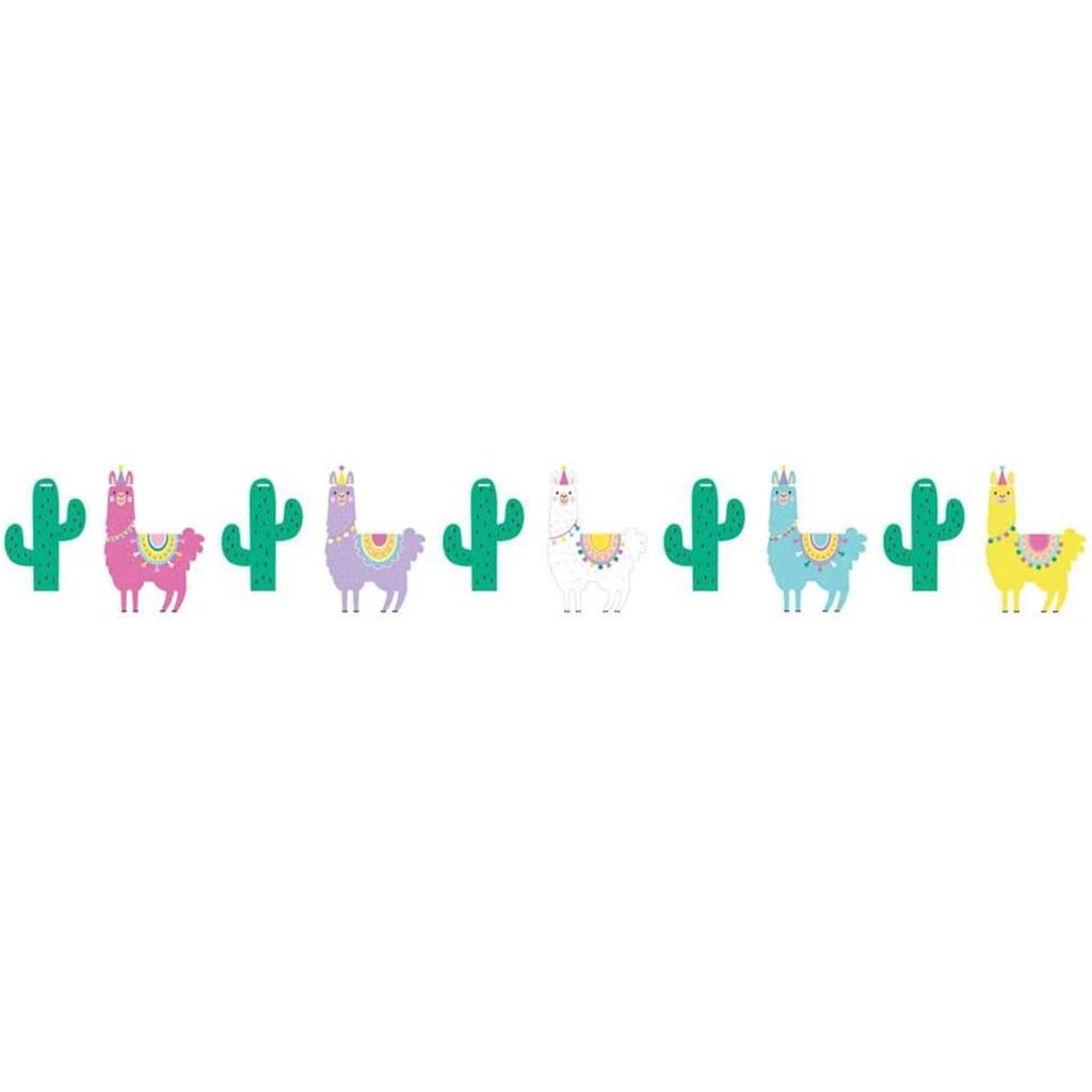 Llama Party Banner 6inx48in