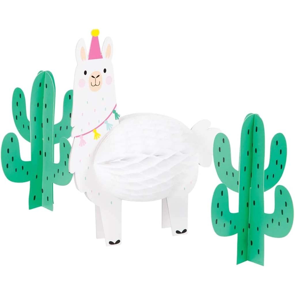 Llama Party 3D Honeycomb Centerpiece