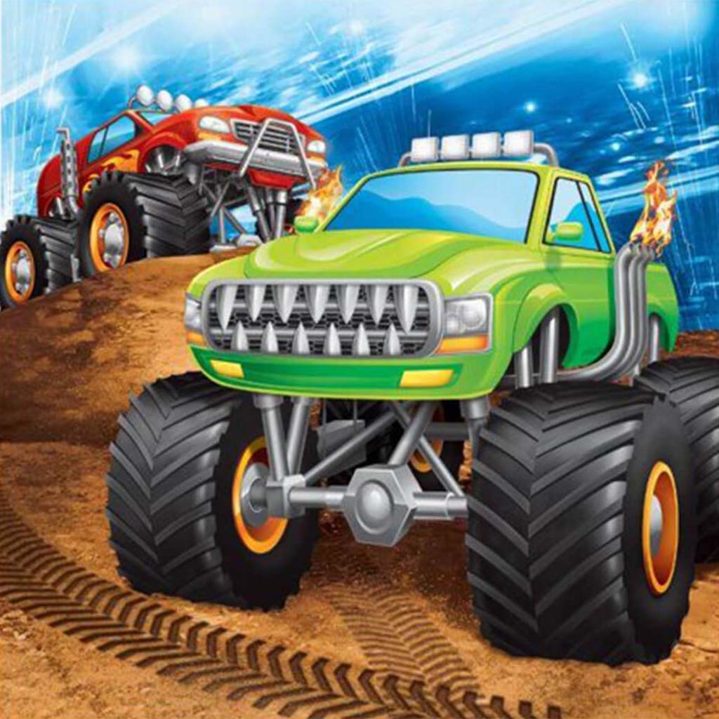 Monster Truck Rally Luncheon Napkins 2ply 16ct