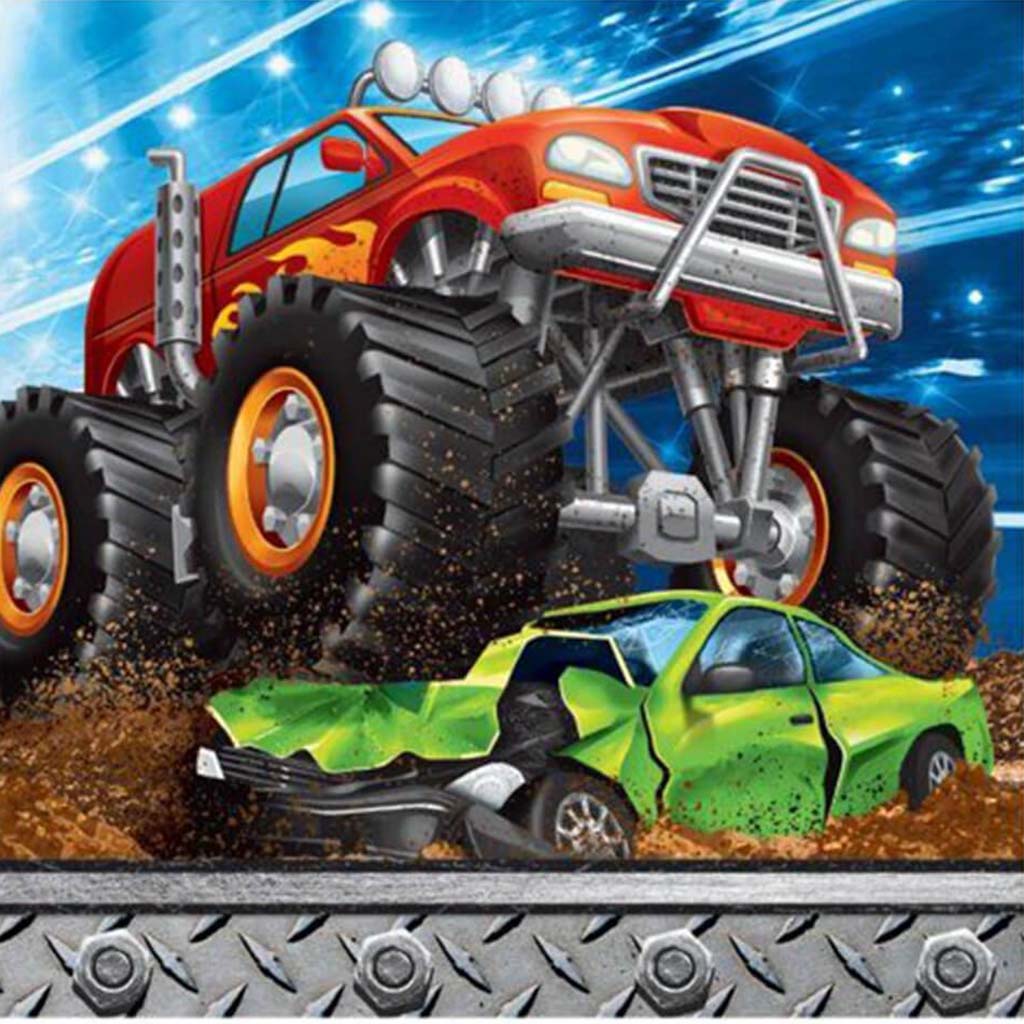 Monster Truck Rally Beverage Napkins 2ply 16ct