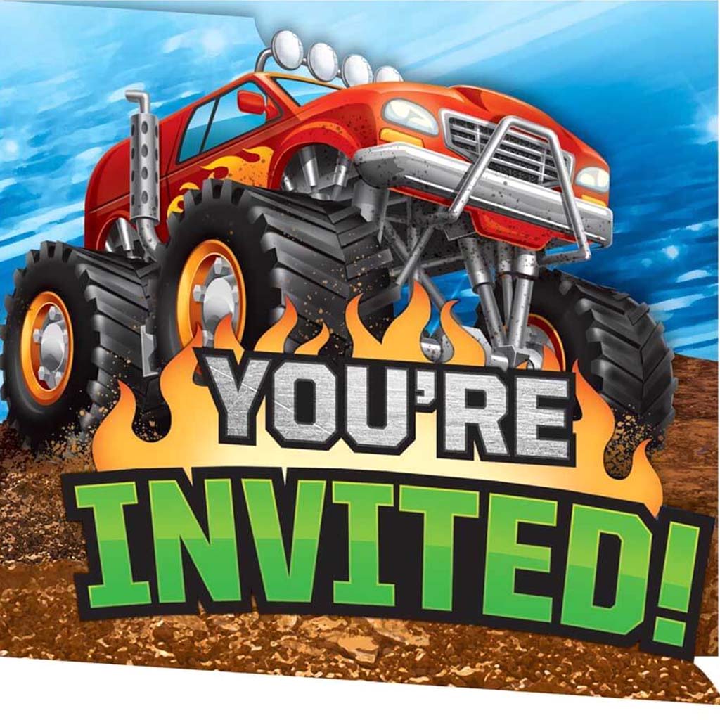 Monster Truck Rally Gatefold Invitations