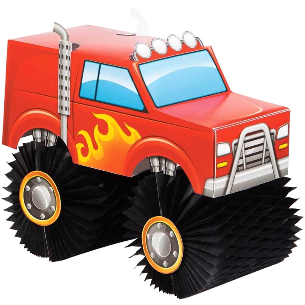 Monster Truck Rally 3D Honeycomb Centerpiece