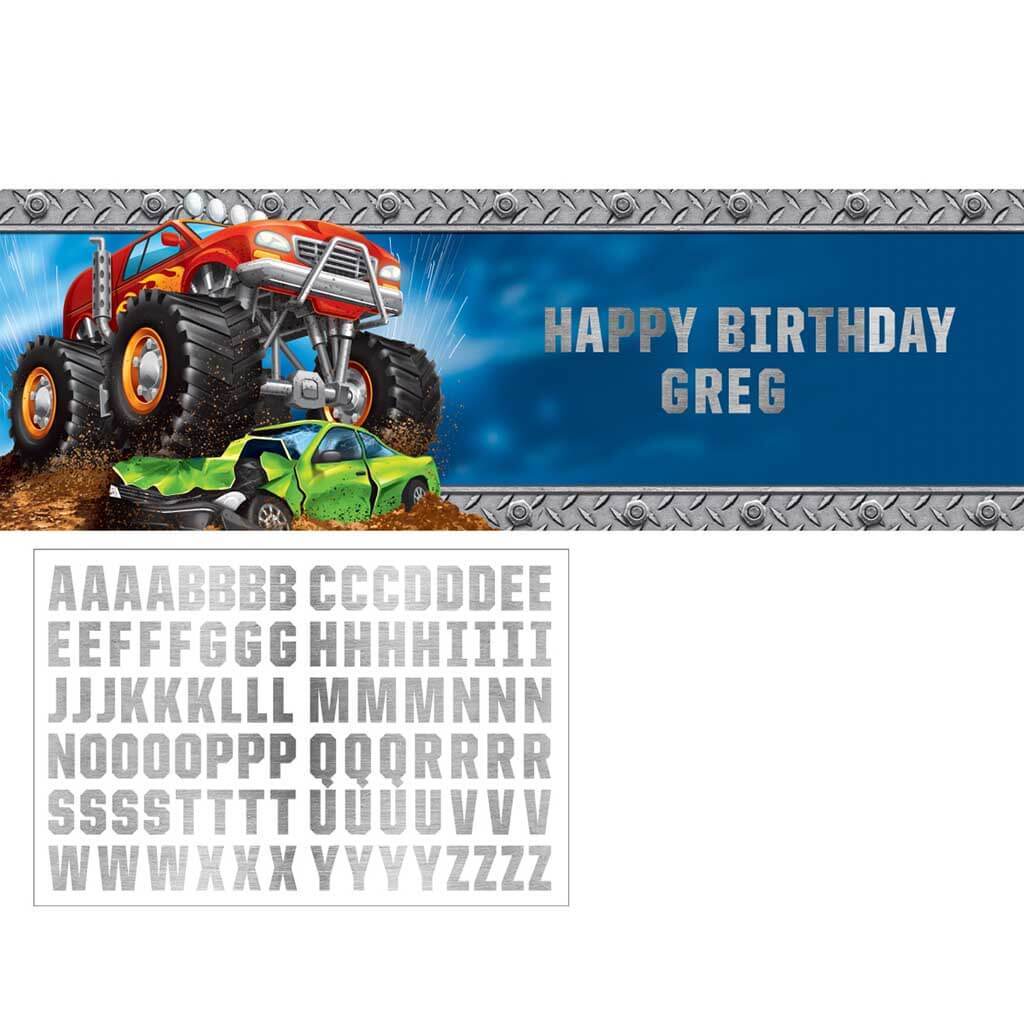 Monster Truck Rally Giant Party Banner 20inx60in