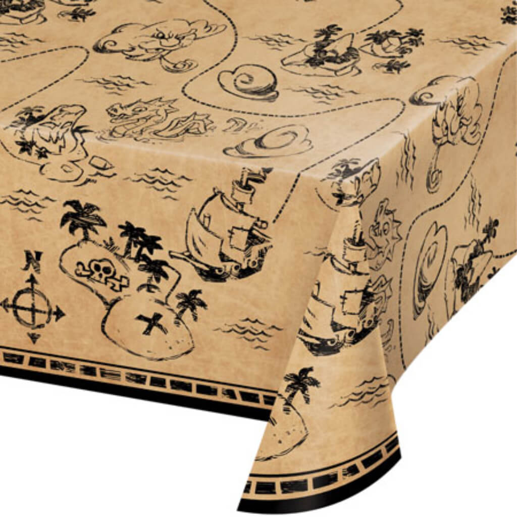 Pirate Treasure Plastic Tablecover 54x102in